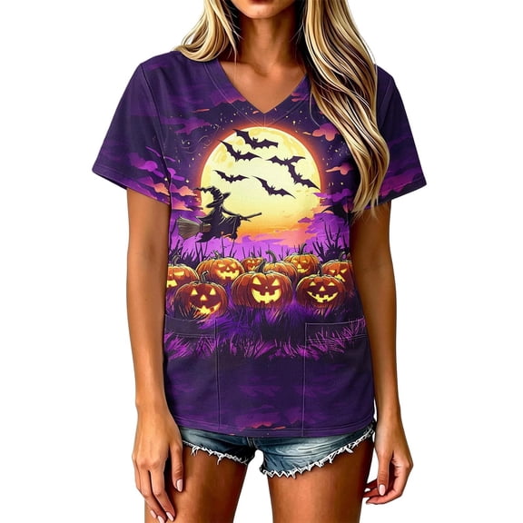 HOMBOM Womens Oversized T Shirts Festive Graphic Lightweight Classic Short Sleeve Womens V Neck Tees Going Out Tops,XXXXXL