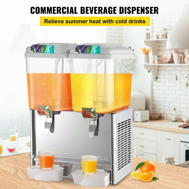 VEVOR Commercial Beverage Dispenser, 20.4 Qt 18L Single Tank Ice