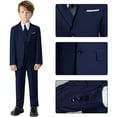 thumbnail image 3 of Lycody 5PCS Boys Formal Slim Suit Teen Dress Clothes Bearer Pants Vest Shirt BowTie or Tie Wedding Ring Outfit for Kids Fit Suit for Graduate Easter, 3 of 6