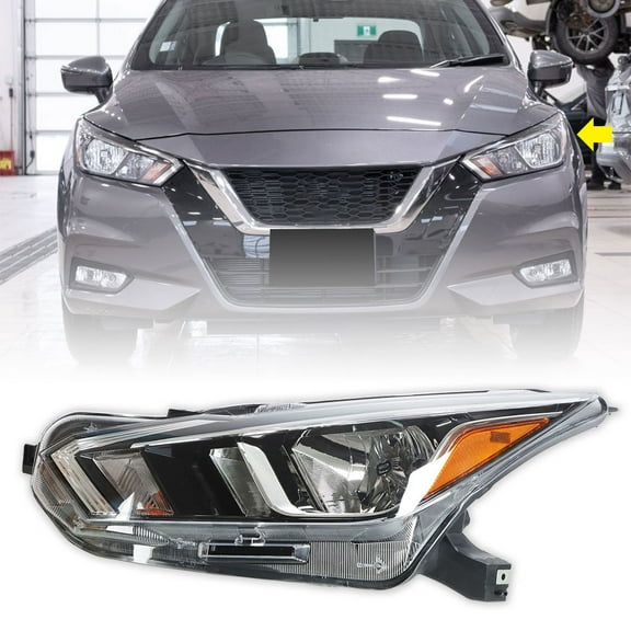 SEBLAFF LH Headlight Headlamp Replacement for 2020-2021 Nissan Versa S SV (Factory Halogen Type)Driver Side