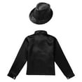 thumbnail image 4 of TiaoBug Kids Boys Shiny Sequins Long Sleeve Shirt Jazz Latin Street Dance Disco Party Top with Hat Black 7-8, 4 of 7