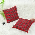 thumbnail image 3 of Paquete de 2 fundas de almohada a cuadros rojos, funda de almohada a cuadros de búfalo, funda de cojín de tartán, funda para sofá, decoración del hogar, algodón Vhermosa, 3 of 5