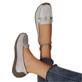 thumbnail image 3 of YOUYEDIAN Flat Shoes for Women Spring Fall Dress Loafers Slip on Non Slip Comfy Walking Shoes Office Closed Toe Orthopedic Shoes (Light Gray), 3 of 5