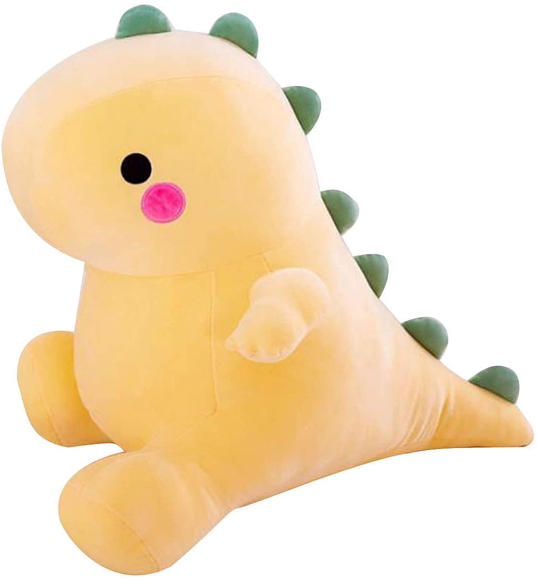 yellow stuffed dinosaur