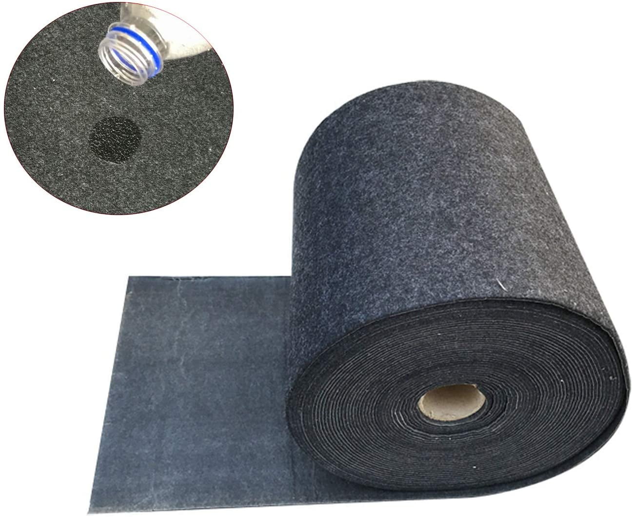 INTBUYING 1 Roll 17.7”*98.4’ Oil Liquid Absorbent Shop Mat Gray Garage Floor Absorbent Pad Oil