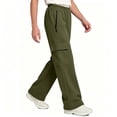 thumbnail image 3 of LIaqionyy Big Boys Cargo Sweatpants Wide Leg Baggy Pants Athletic Open Bottom Jogger Pant with Pockets, 3 of 7