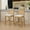 Beige, variant on Set of 2 Solid Wood Rattan-Back Bar Stool, Matte Linen Cushion with High-Resilience Foam & S-Springs, Ideal for Rustic/Natural Style Kitchen Island, Low Bar in Dining Room & Café