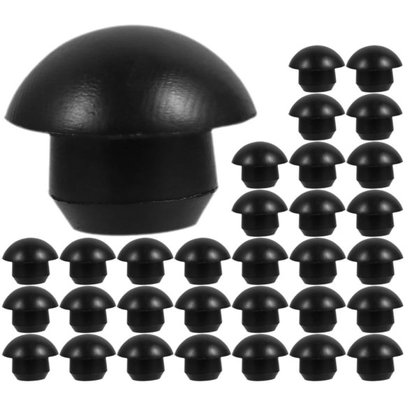 Hydraulic Rubber Plug Black Compact Circular 60Pcs 0.55x0.47In