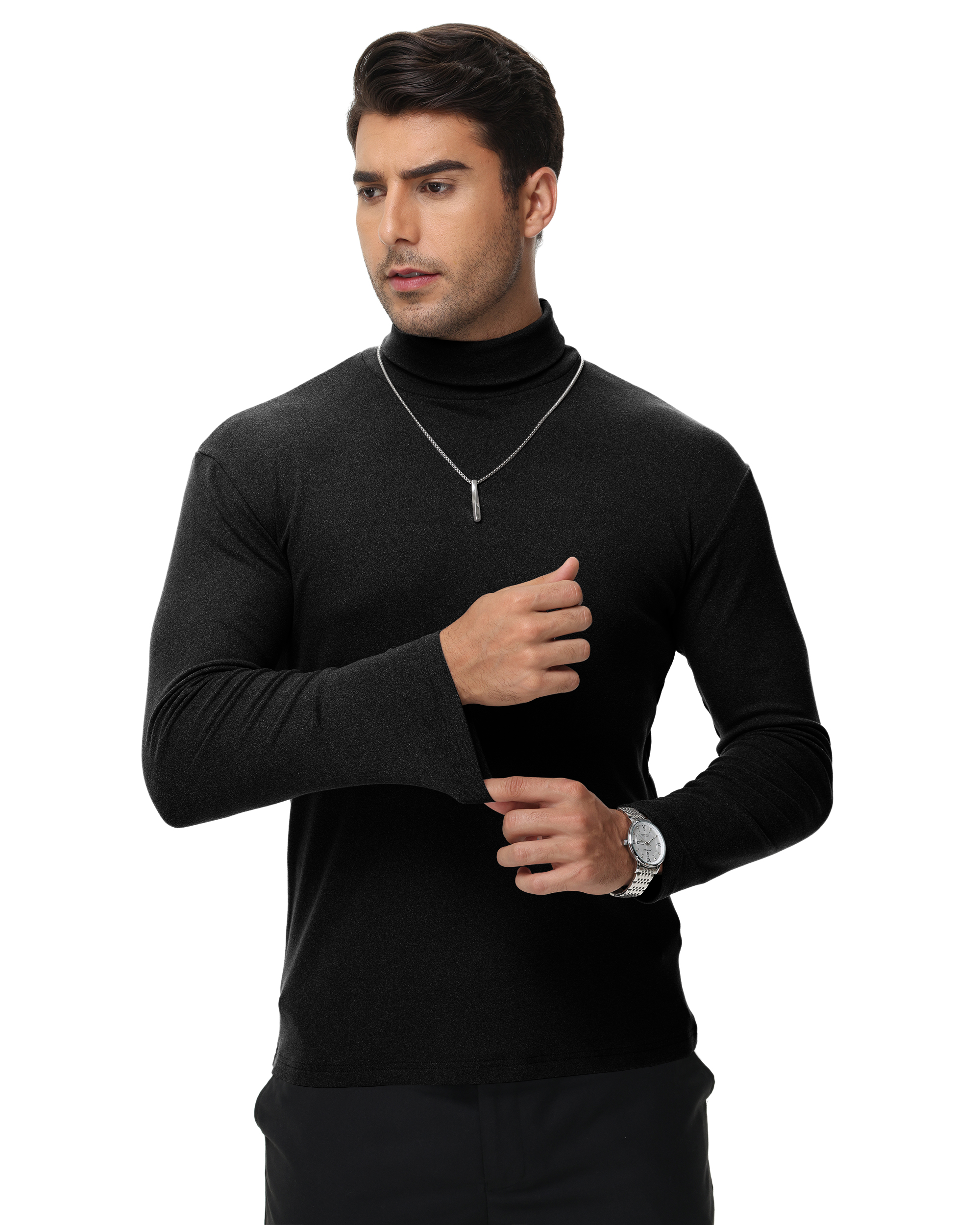 Tyhengta Men's Turtleneck Pullover Sweater, Long Sleeve photo 3