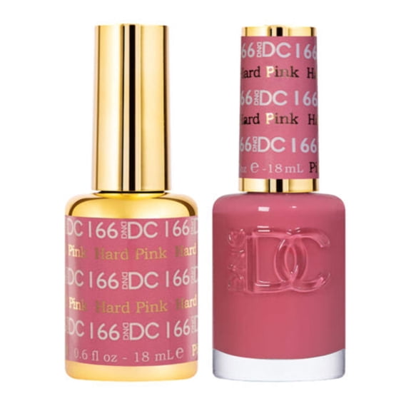 DND DC Soak Off Gel Polish Matching Nail Polish Duo #166 Hard Pink