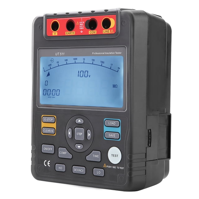 UT511 Insulation Resistance Tester Insulation Resistance Tester Auto Range Digital Megohmmeter Low Resistance Meter Voltmeter Digital Resistance Meter LCD Backlight