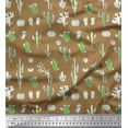 thumbnail image 1 of Soimoi Cotton Poplin Fabric Cactus Tree Printed Fabric 1 Yard 56 Inch Wide, 1 of 3
