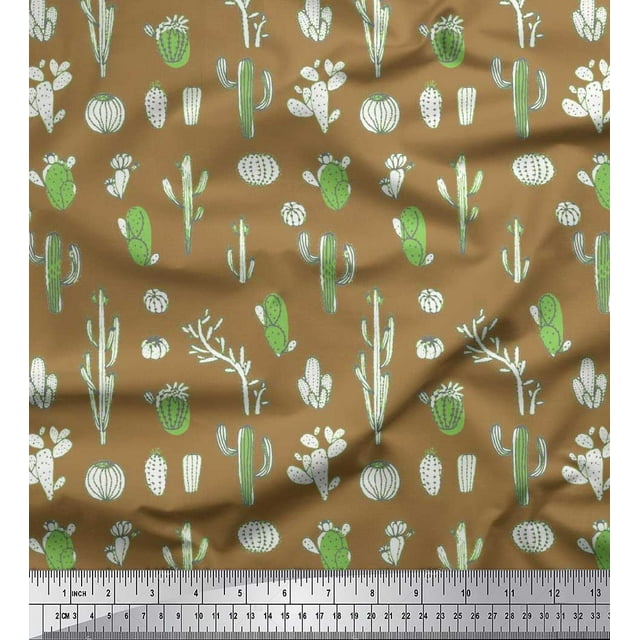 Soimoi Cotton Jersey Fabric Cactus Tree Decor Fabric Printed Yard 58 Inch Wide