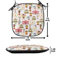 thumbnail image 5 of Circus Chair Seating Cushion Set of 6, Circus Bear Monkey Animals Merry Go Round Magic Classic Celebration Print, Seat Pads for Office with Anti-slip Backing, 16"x16", Multicolor, by Ambesonne, 5 of 7