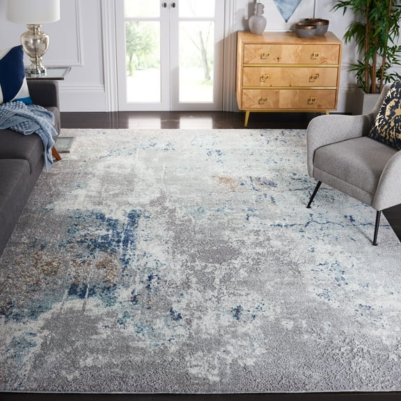 SAFAVIEH Aston Charmaine Abstract Area Rug, Gray/Blue, 9' x 12'