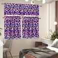 thumbnail image 2 of 3 Piece Kitchen Window Curtain Panel Tiers and Valance Set Rod Pocket Darkening Curtains Light Filtering Energy Efficient Curtain Set Purple Leopard, 2 of 5