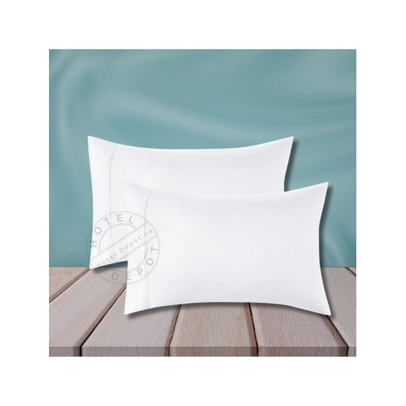 Hotel Bed Linens TC-180 Percale Cotton-Poly Pillow Protector w/7" Flap size 20"x27" STD color White 10/Pack