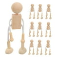 thumbnail image 6 of unbranded 10pcs Mini People Doll Robot Wooden Figures Decorative Peg Dolls Toy Unfinished Wooden People Doll Robot For Diy Painting Craft Art Peg Game Party Decoration, 6 of 8