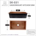 thumbnail image 5 of Gilbert Drop-in Handmade Copper 31 in. 0-Hole Single Bowl Kitchen Sink in Hammered Antique Copper, 5 of 8