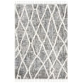 thumbnail image 2 of SAFAVIEH Berber Fringe Amyas Geometric Shag Area Rug, Dark Gray/Cream, 4' x 6', 2 of 10