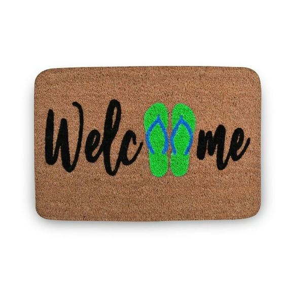 Flip Flop Welcome Doormat, Summer Doormat, Flip Flop Doormat, Cute Doormat, Beach House Doormat, Front Door Mat, Home Decor, Welcome Mat,Indoor Doormat,Front Back Door Mat 16”x24”