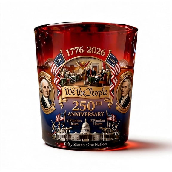 U.S. 250th Anniversary Commemorative We the People Whiskey Glass, Anniversary Commemorative Personal Reserve Glass, for Whisky, Bourbon, Scotch, Wine