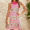 thumbnail image 2 of Lovskoo 2024 Womens Summer Casual Halter Mini Dress Crochet Hollow Out Sleeveless A-Line Floral Boho Beach Sundresses Pink L, 2 of 8