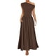 thumbnail image 1 of Vestido largo ZESICA Summer 2025 con un solo hombro marrón para mujer, 1 of 6