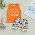 thumbnail image 6 of Toddler Baby Boy Summer Outfits Letter Print Sleeveless Tank Tops and Casual Shorts Set Cute Baby 2PCS Clothes, 6 of 8