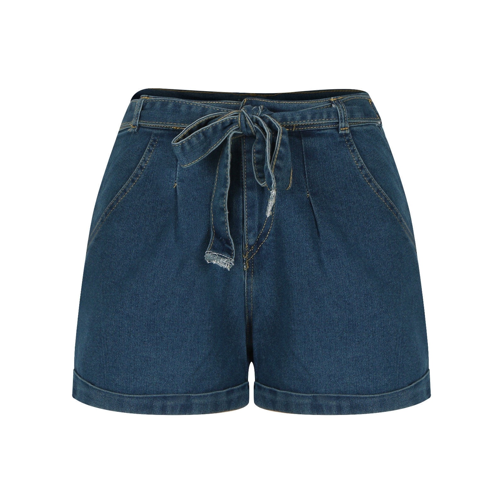 Pxkloy Jean Shorts Womens High Waisted Casual Slim Fit Stretch