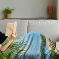 thumbnail image 3 of Tropical Soft Flannel Fleece Blanket, Fresh Summer Fruits Coconut and Pineapple Drinks at Exotic Beach Palm Trees, Cozy Plush for Indoor and Outdoor Use, 70" x 90", Blue Green Brown, by Ambesonne, 3 of 5