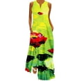 thumbnail image 3 of Fankiway Femmes Décontractée en Vrac Imprimé Débardeur Robe Plage V-Cou Poche Robe Sans Manches Robes de Plage Robes de Plage de Femmes Grande Taille Robes de Femmes, 3 of 5