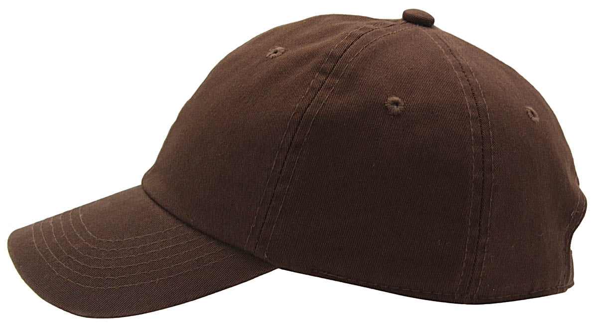 Dark Brown buckle closure unisex casual cotton basic baseball cap