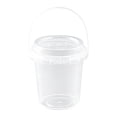 thumbnail image 3 of Clear Bucket with Lid and Handle, Reusable Ice Cream Tub with Lids, Food Grade Round Pail Container, Freezer Safe Food Storage Containers for Drinks, 3 of 5