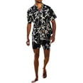 thumbnail image 3 of xiaxaixu Men's Hawaii Matching Sets Short Sleeve Tree Printed Button Down Shirt + Shorts Set Tropical Suits, 3 of 7