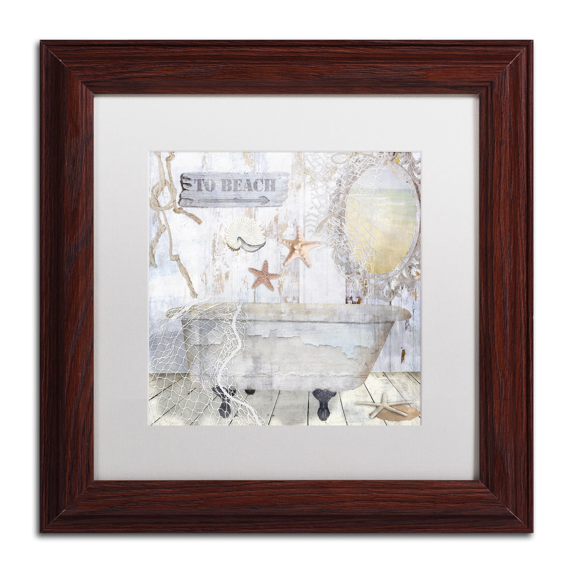 Trademark Fine Art "Beach House I" Canvas Art by Color Bakery, White Matte, Wood Frame
