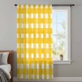 thumbnail image 4 of Yellow Plaid Sheer Curtains 84 Inches Long, Watercolor Grid Checker Gingham Farmhouse Light Filering Curtains, Breathable Simi Curtain Privacy Drapes for Living Room Bedroom Window Treatment, 4 of 9