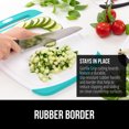 thumbnail image 3 of GORILLA GRIP Oversized 100% BPA Free Reversible Kitchen Cutting Board Set of 3, Juice Grooves, Dishwasher Safe, Turquoise, 3 of 9