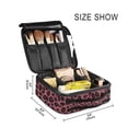 thumbnail image 3 of FORMRS Travel Makeup Bag Large Capacity Train Case Cosmetic Organizer with Adjustable Dividers, Deep Red Leopard Pattern, 3 of 8