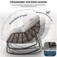 thumbnail image 5 of Egg Shape Wicker Rocking Chair Thick Cushion Modern Lounger for Balcony and Garden Comfy Rocking Chair for Indoor and Outdoor Relaxation, 5 of 11