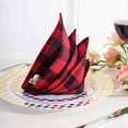 thumbnail image 4 of Balsa Circle 5 Pieces 15" x 15" Black Red Gingham Checkered Table Napkins, 4 of 8