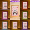 thumbnail image 3 of Happy Valentine's Day American Shorthair holding flowers Acrylic Plaque with Wood Photo Frame Box Cat Lover Kitten Owner Gifts Light Box - 03005, 3 of 5