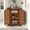 Brown, variant on Euroco Corner Bathroom Storage Cabinet with Doors and Adjustable Shelves, MDF Freestanding Cabinet for Small Spaces, Waterproof Finish,