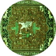 thumbnail image 1 of Ahgly Company Indoor Round Animal Green Traditional Area Rugs, 6' Round, 1 of 1