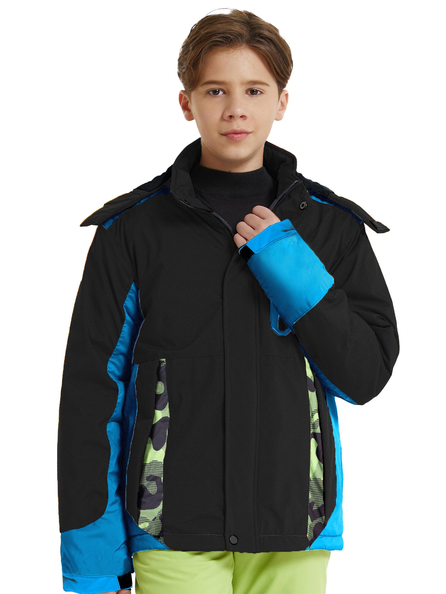 Wantdo Boys' Waterproof Ski Jacket with Removable Hood photo 2