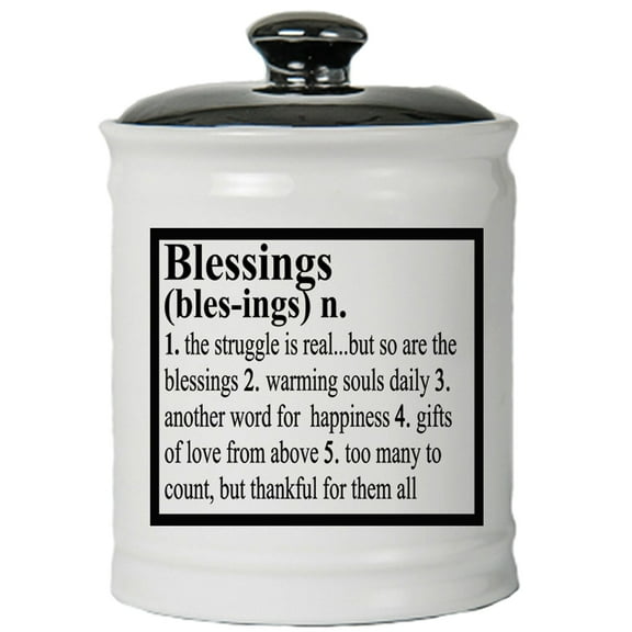Cottage Creek Blessings Jar, Ceramic Gratitude Piggy Bank, 6", Multicolored