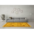 thumbnail image 3 of Ahgly Company Machine Washable Indoor Rectangle Oriental Yellow Modern Area Rugs, 8' x 12', 3 of 4