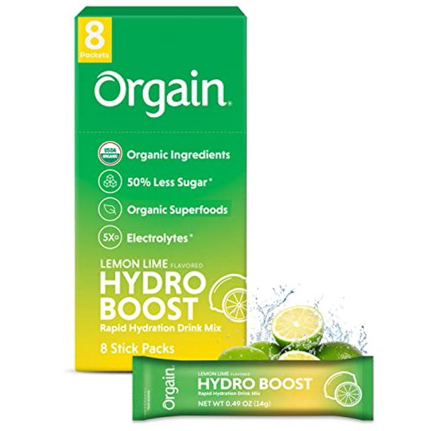 Organic Rapid Hydration Packets by Orgain, Lemon Lime Hydro Boost