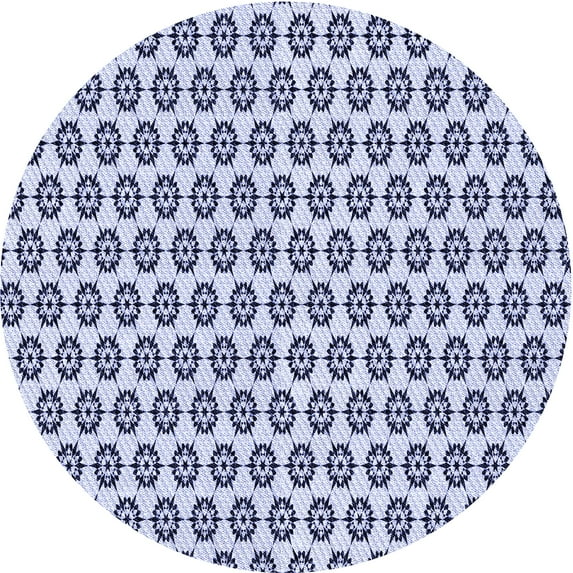 Ahgly Company Machine Washable Indoor Round Transitional Lavender Blue Area Rugs, 3' Round