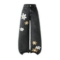 thumbnail image 2 of GiLiling Girls Casual Baggy Jeans High Waist Wide Leg Cargo Denim Pants Elastic Waist Y2k Vintage Aesthetic (Black, 9-10 Years) (Black, 7-8 Years), 2 of 9